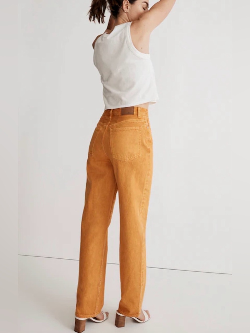 Madewell Baggy Straight-Leg Jeans Garment Dyed Orange size 27 EUC - Picture 3 of 7